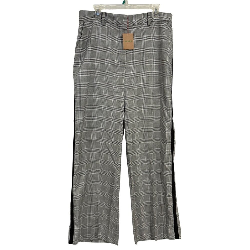 Boden Westbourne Wide Leg Black White Check Trousers U.S.‎ Size 12